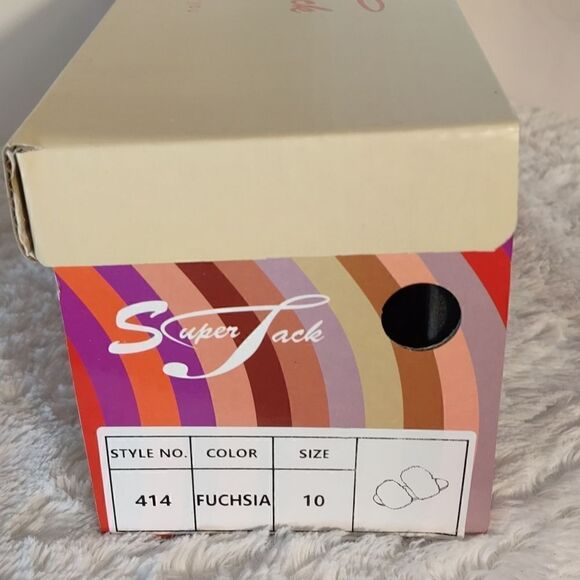 SuperJack Fuchsia Faux Fur Sandals 414 - Picture 7 of 8